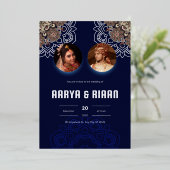 Carte de faire-part de mariage traditionnelle indi (Debout devant)