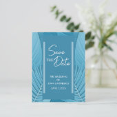 Carte de faire-part de mariage Turquoise Tropical (Debout devant)