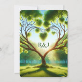 Carte de Faire-Part de Mariage Vert à Plat "Save T (Devant)