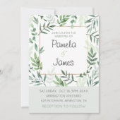 Carte de Faire-part de mariage Vignoble Feuille aq (Devant)