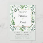 Carte de Faire-part de mariage Vignoble Feuille aq (Devant / Derrière)