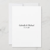 Carte de faire-part de mise à jour de mariage mini (Dos)