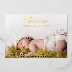 Carte de Faire-Part de Naissance au Feuille d'Alum