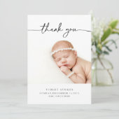 Carte de Faire-part de naissance bébé Merci photo (Debout devant)