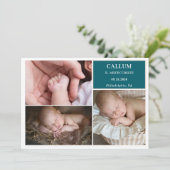 Carte de Faire-Part de Naissance Bébé Taupe Sarcel (Debout devant)