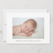Carte de Faire-Part de Naissance Bébé Taupe Sarcel (Dos)