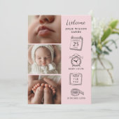 Carte de Faire-part de naissance Collage photo mod (Debout devant)