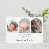 Carte de Faire-part de naissance Collage photo mod (Debout devant)