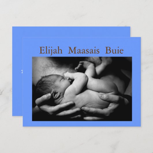 Carte de faire-part de naissance de bébé (Devant / Derrière)