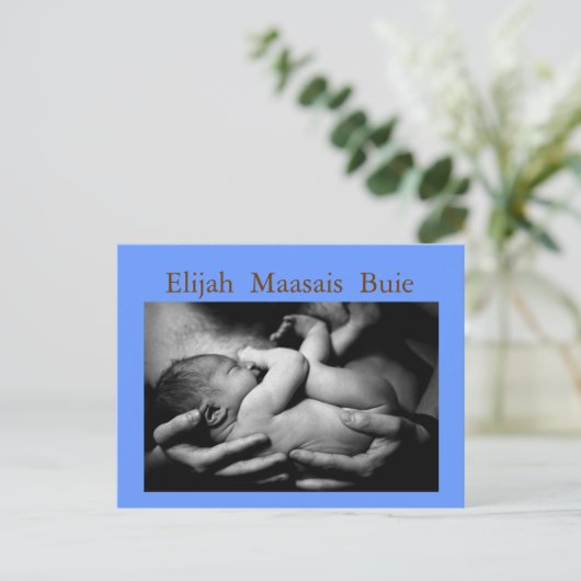 Carte de faire-part de naissance de bébé (Debout devant)