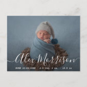 carte de faire-part de naissance de bébé en lettre (Devant)