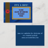 Carte de faire-part de naissance de denim (Devant / Derrière)