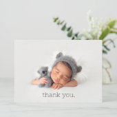 Carte de Faire-part de naissance de Merci bébé min (Debout devant)