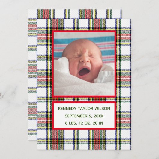 Carte de Faire-part de naissance de Noël (Devant / Derrière)