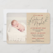 Carte de Faire-part de naissance de nuit silencieu (Devant)