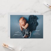 carte de faire-part de naissance de vacances de jo (Devant/Arrière en situation)