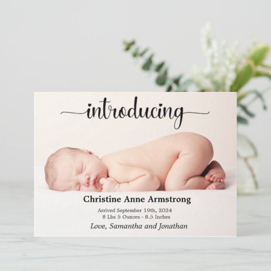 Carte de Faire-part de naissance photo Collage mod (Debout devant)