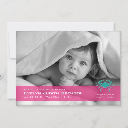 Carte de Faire-part de naissance photo de canceria (Devant)