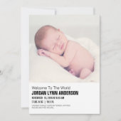 Carte de Faire-part de naissance photo minimal pou (Devant)