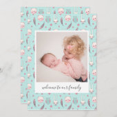 Carte de Faire-part de naissance photo pour animau (Devant / Derrière)