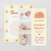 Carte de faire-part de naissance photo Ray of suns (Devant / Derrière)