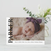 Carte de Faire-part de naissance photo Titre du no (Debout devant)