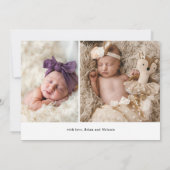 Carte de Faire-part de naissance photo Titre du no (Dos)