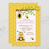 Carte de Faire-part de naissance pour bébé Bumble  (Devant / Derrière)