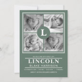 Carte de Faire-part de naissance pour bébé Monogra (Devant)