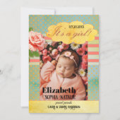 Carte de Faire-part de naissance pour fille de béb (Devant)