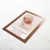 Carte de Faire-part de naissance rose Gold encadré (Rotation)