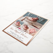 Carte de Faire-part de naissance rose Gold Foil Ba (Rotation)