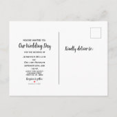 Carte de faire-part de notre jour de mariage (Dos)