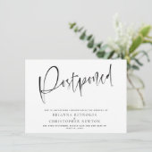 Carte de faire-part de nouvelle date mariage repor (Debout devant)