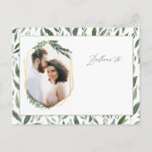 carte de faire-part de photo aquarelle feuillue (Dos)