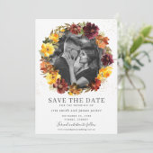 Carte de faire-part de photo florale jaune Bourgog (Debout devant)