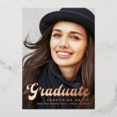 Carte de faire-part de remise de diplôme avec feui (Recto)