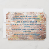 Carte de faire-part de remise de diplôme avec mur  (Dos)