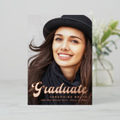 Carte de faire-part de remise de diplôme avec phot (Debout devant)