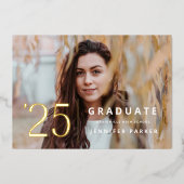 Carte de faire-part de remise de diplôme Bold Year (Recto)