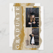 Carte de faire-part de remise de diplôme en marbre (Devant / Derrière)