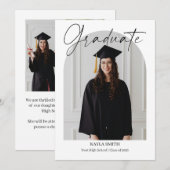 Carte de faire-part de remise de diplômes moderne  (Devant / Derrière)