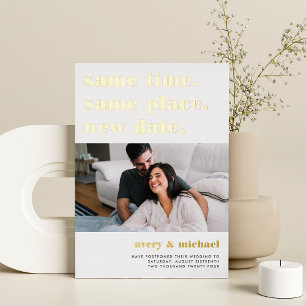 Carte de faire-part de report de mariage moderne e