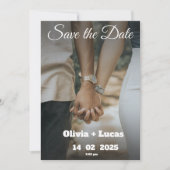 Carte de faire-part de save the date photo tendanc (Devant)