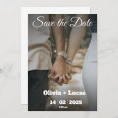 Carte de faire-part de save the date photo tendanc (Devant / Derrière)