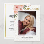 Carte de Faire-part d'obtention de diplôme en Fleu (Devant / Derrière)