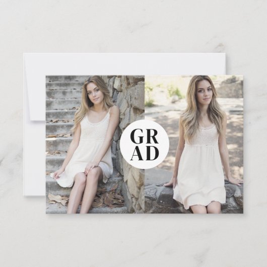 Carte de Faire-part d'obtention d'un diplôme d'étu (Devant)