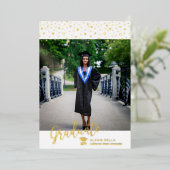 Carte de Faire-part d'obtention d'un diplôme Gold (Debout devant)