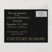Carte de Faire-part d'ouverture d'entreprise Coutu (Dos)