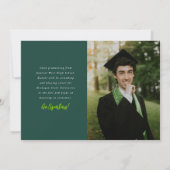 Carte de Faire-part du collège d'études secondaire (Dos)